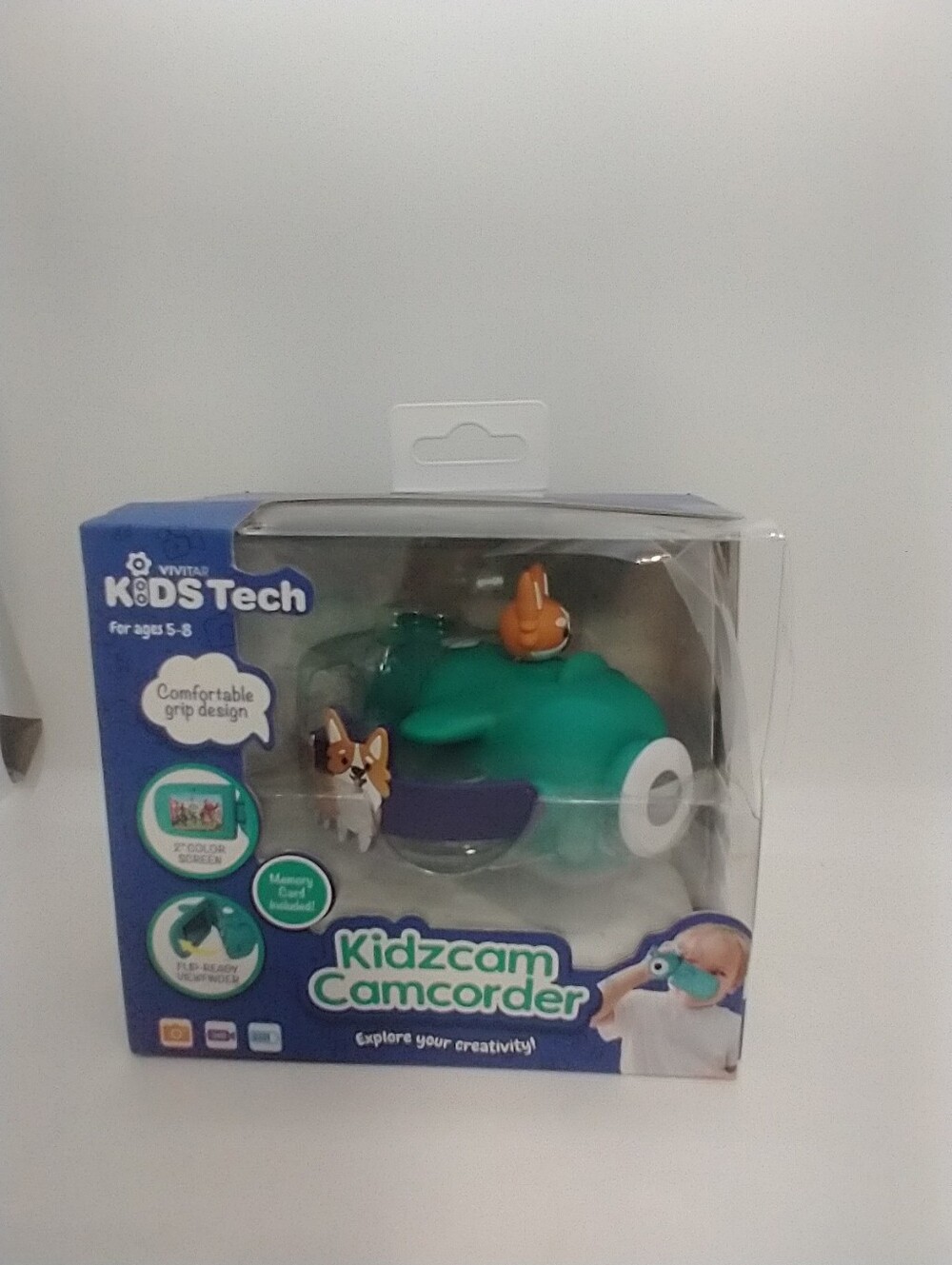 Vivitar Kidztech Camcorder for Kids, Teal Corgi Digital Video Camera, Digital